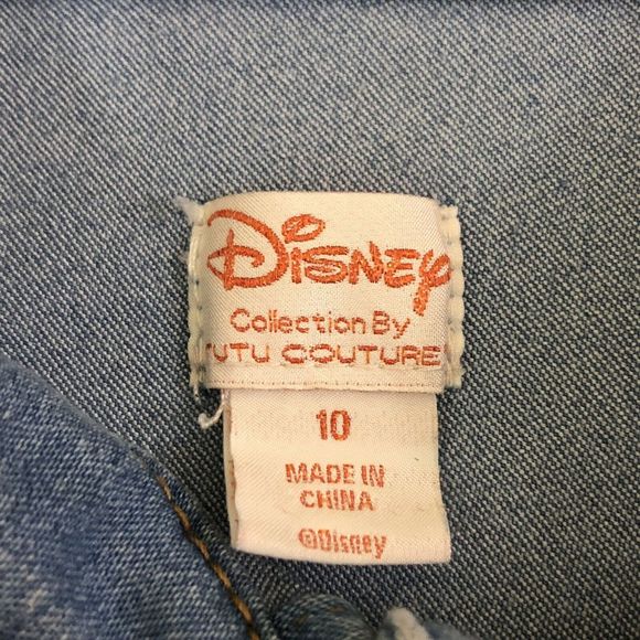 Disney Denim Jacket Girls Size 10 By Tutu Couture - Picture 4 of 7